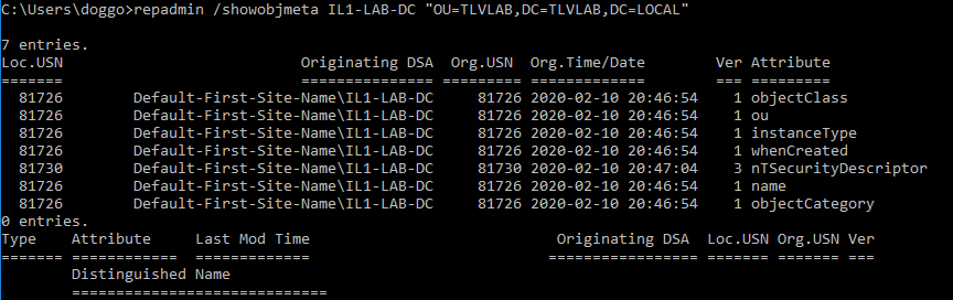 Looking at AD Metadata with Repadmin