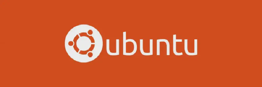 Ubuntu Linux operating system banner with orange and purple gradient